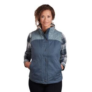 Kuhl Blue Celeste Fleece Lined Vest Medium Gorp Core Outdoor Camping Hiking